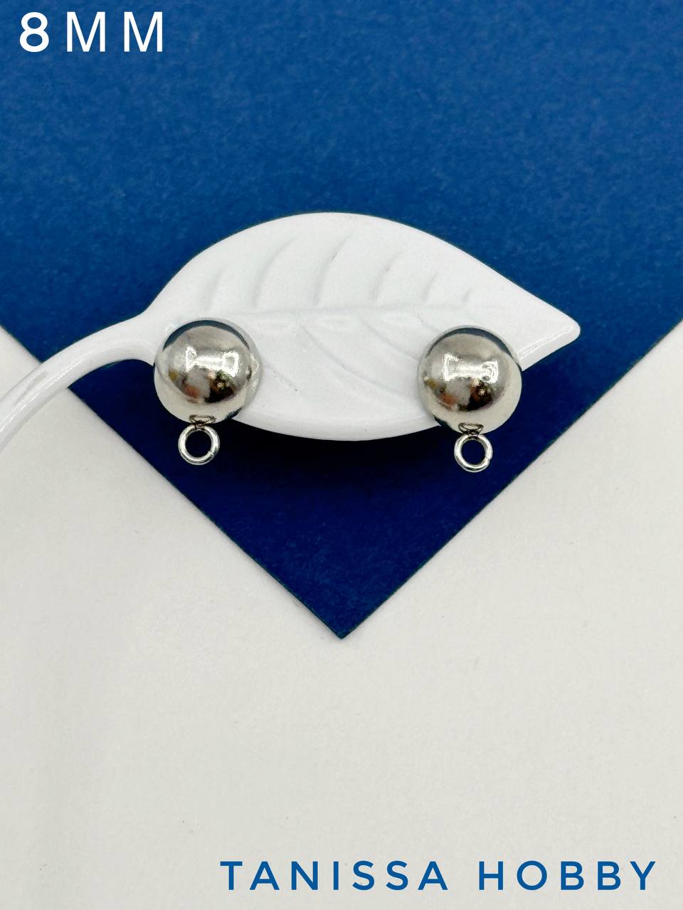 Швензы пусеты полусфера шарик 8мм, сталь, Ч922