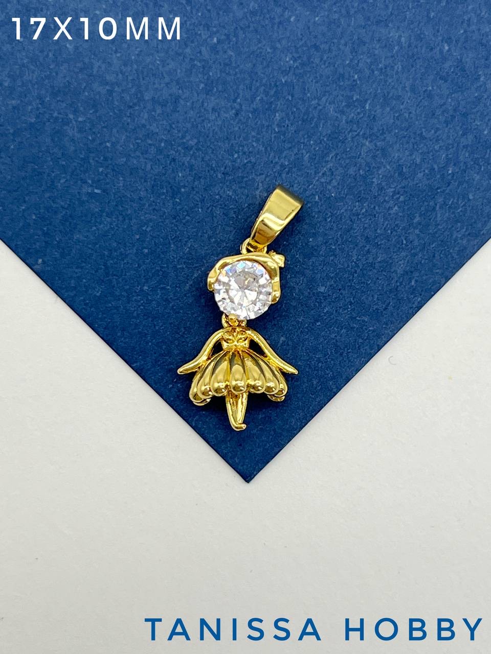 Подвеска девочка балерина, позолота, Р523