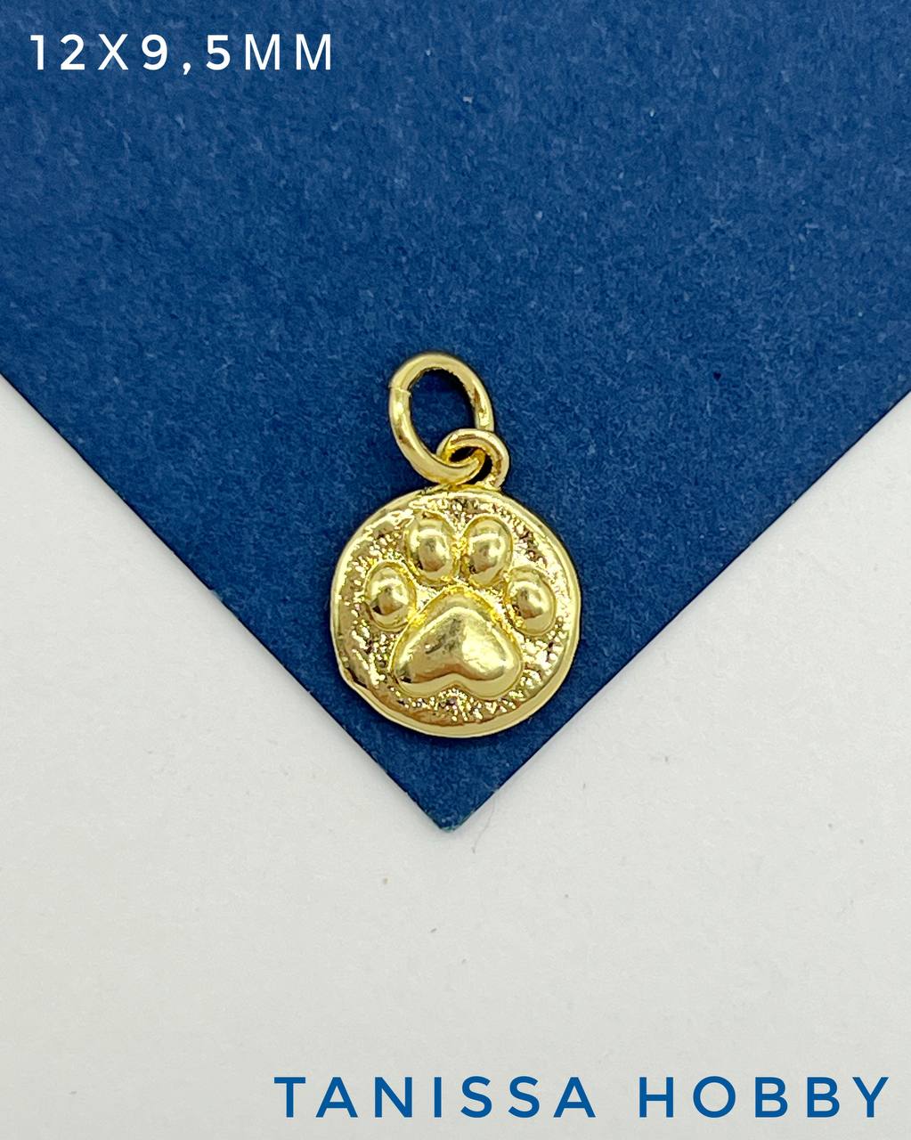 Подвеска лапка кота, собаки, позолота, А234