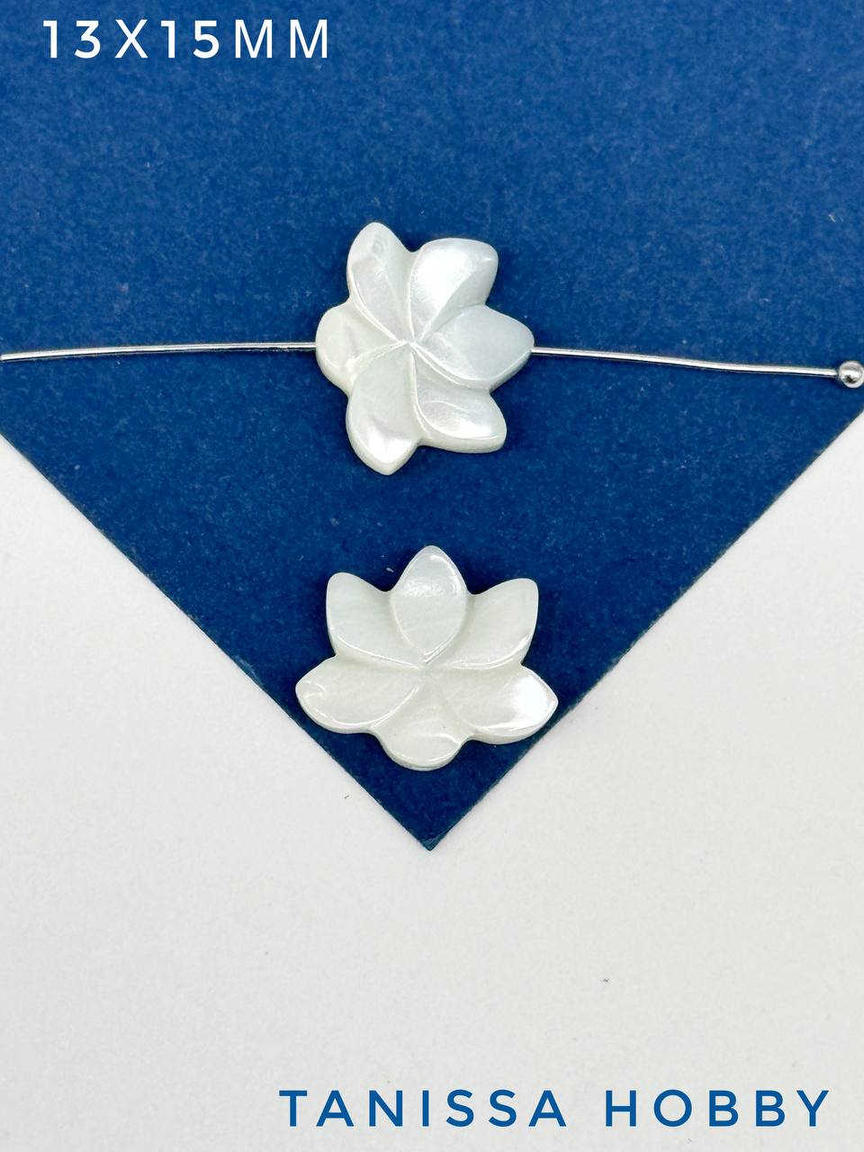 Перламутр бусины цветок, лотос, 15мм, штука, ПМ158