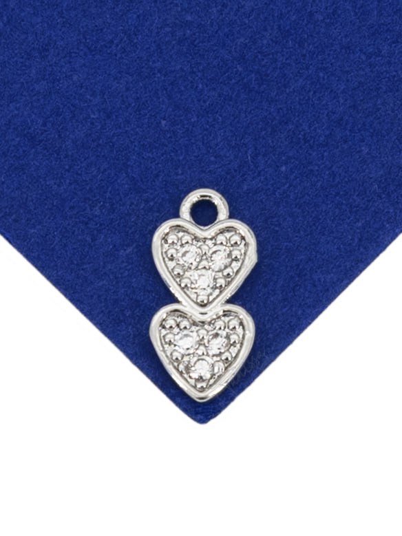 Подвеска двойное сердце мини 12х6мм, родий, Р529