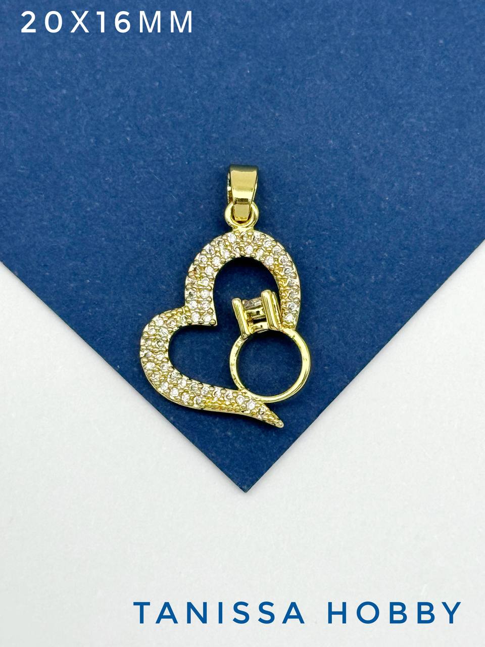 Подвеска сердце обручальное кольцо, позолота, А811