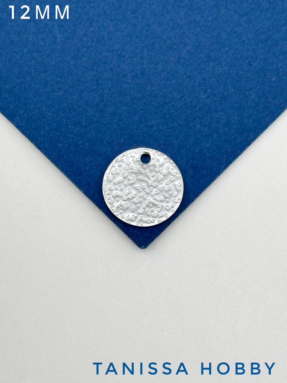 Подвеска круг монетка шильдик с рельефом, 12мм, сталь, Ч128