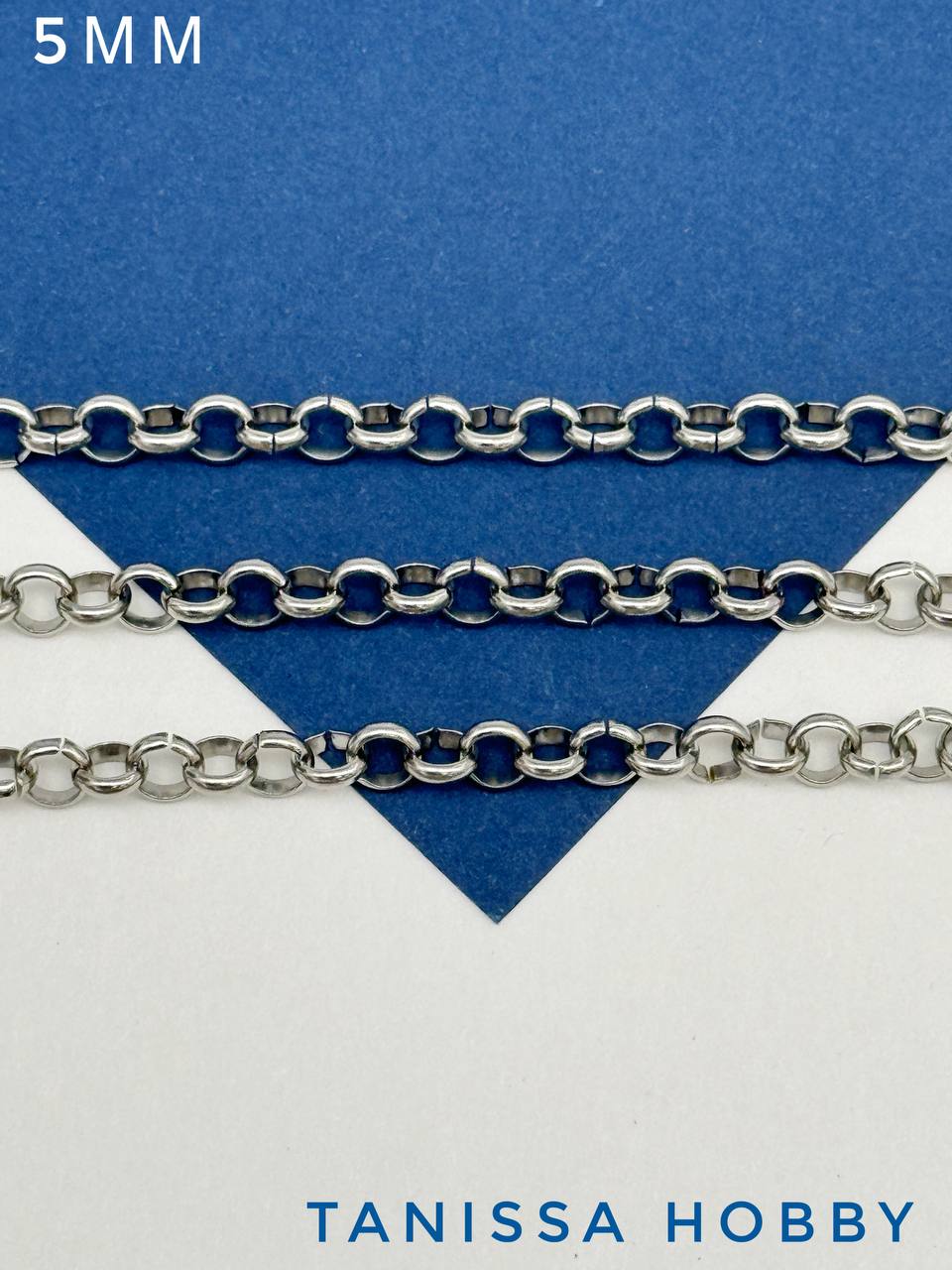 Цепочка ролло разъемная, 5мм, сталь, 50см, Ч945