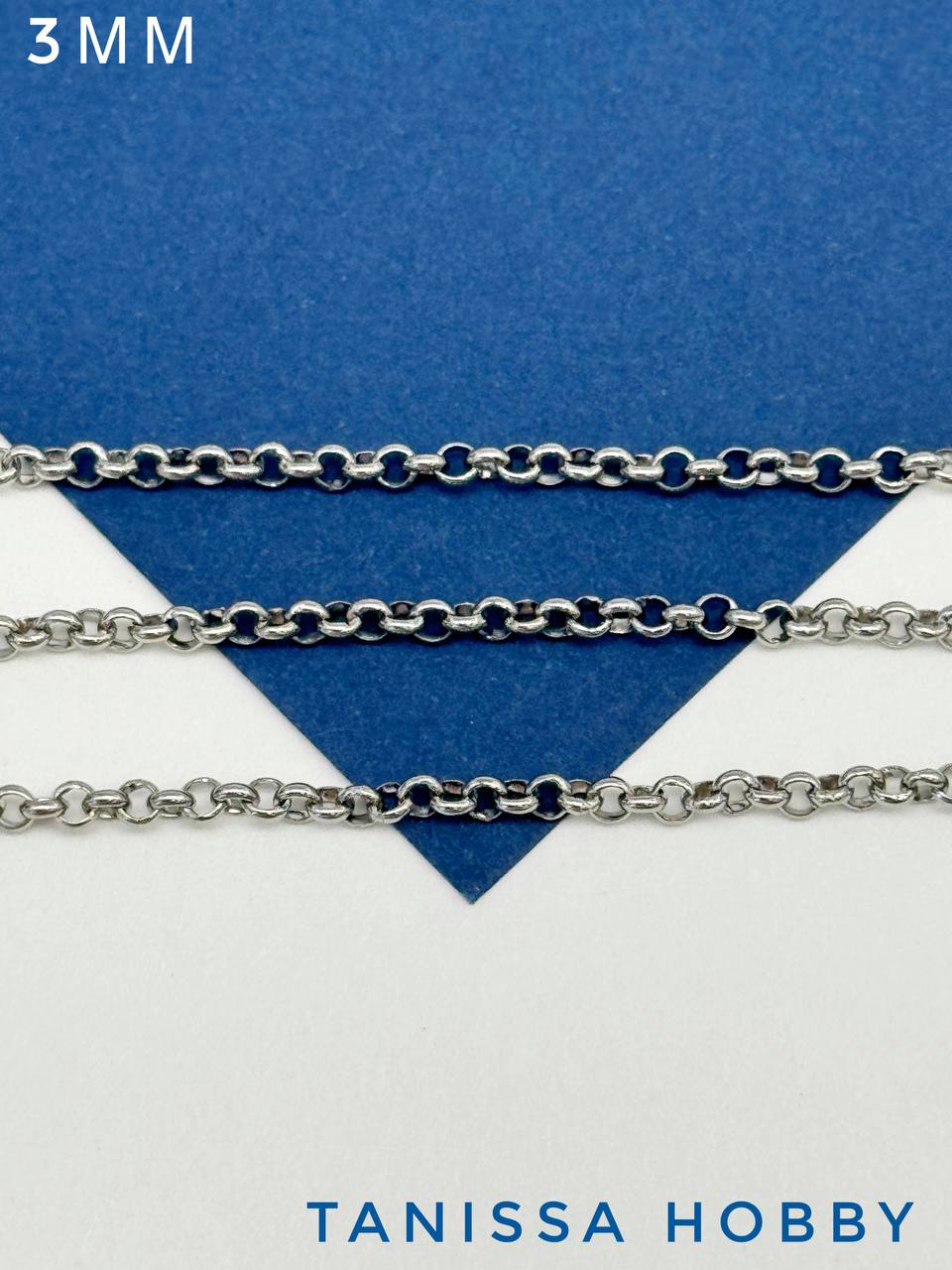 Цепочка ролло, 3мм, сталь, 50см, Ч943