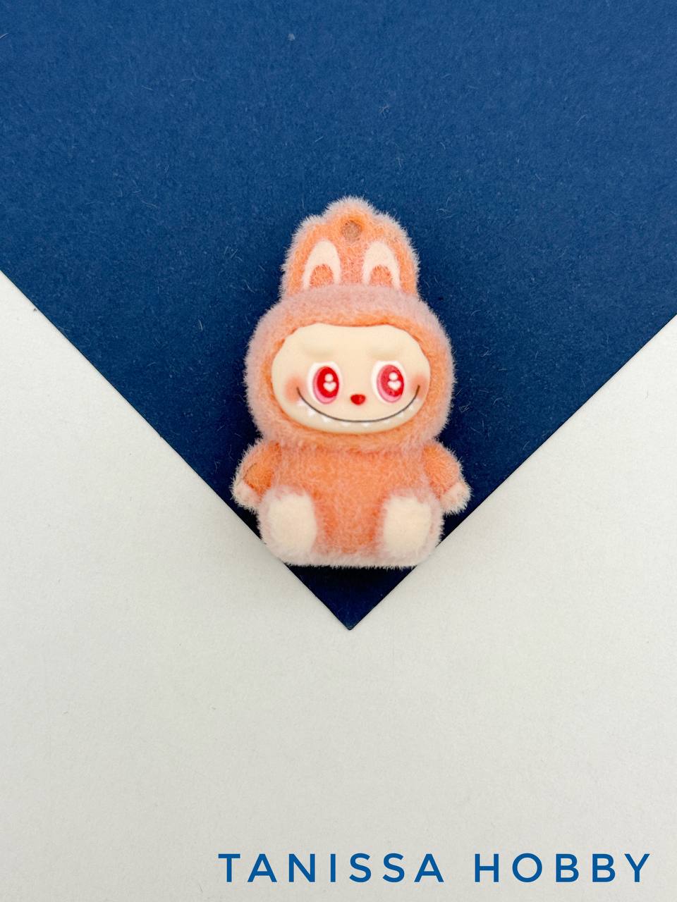 Подвеска плюшевая игрушка зайчик, 40х25мм, оранжевый, пластик, П269