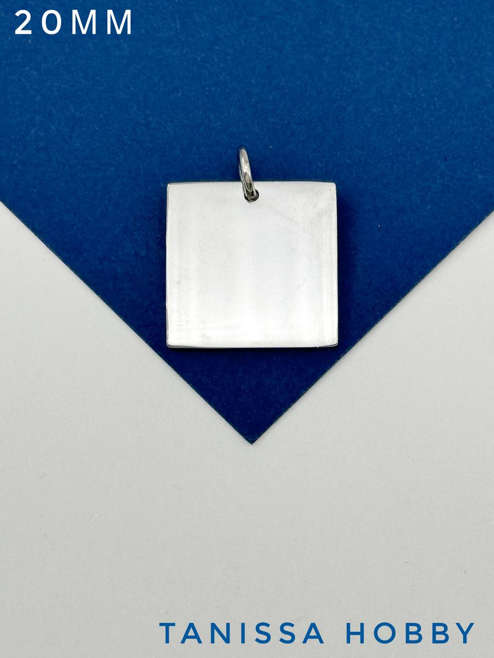 Подвеска квадрат шильдик, 20мм, сталь, Ч820