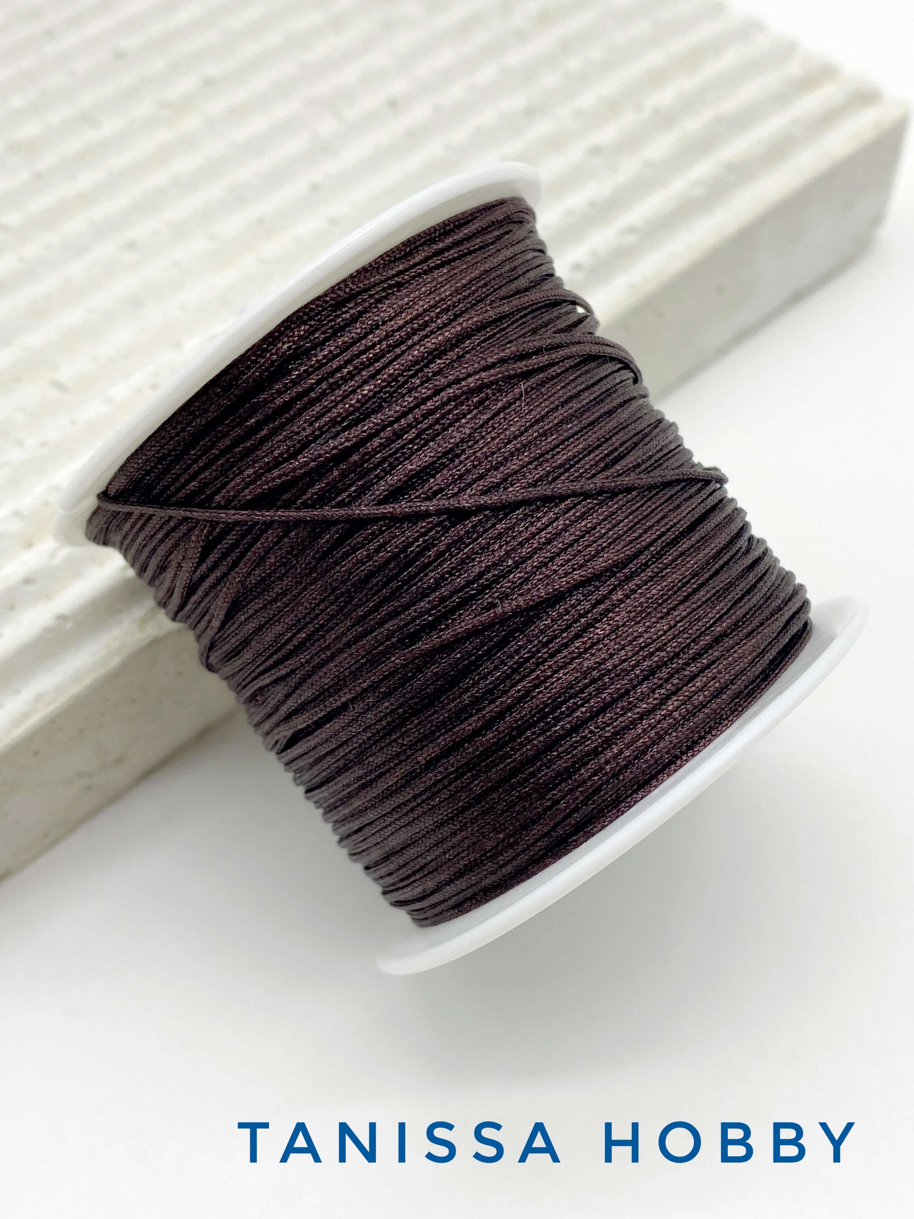 Шнур шамбала нейлоновый для браслетов 0,8мм коричневый, 2м. ПР48