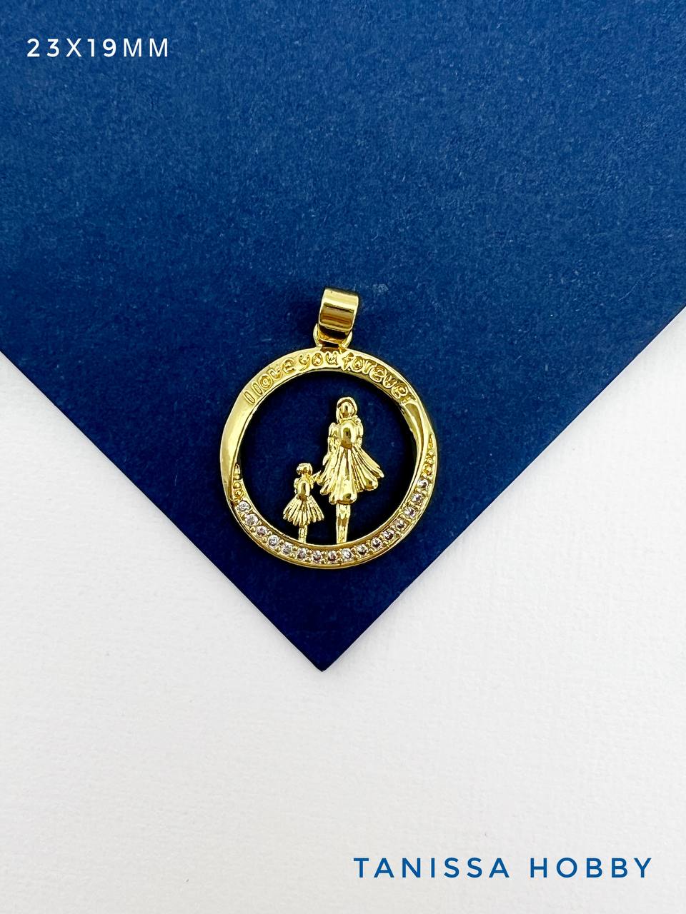 Подвеска мать и дочь, позолота, Д312