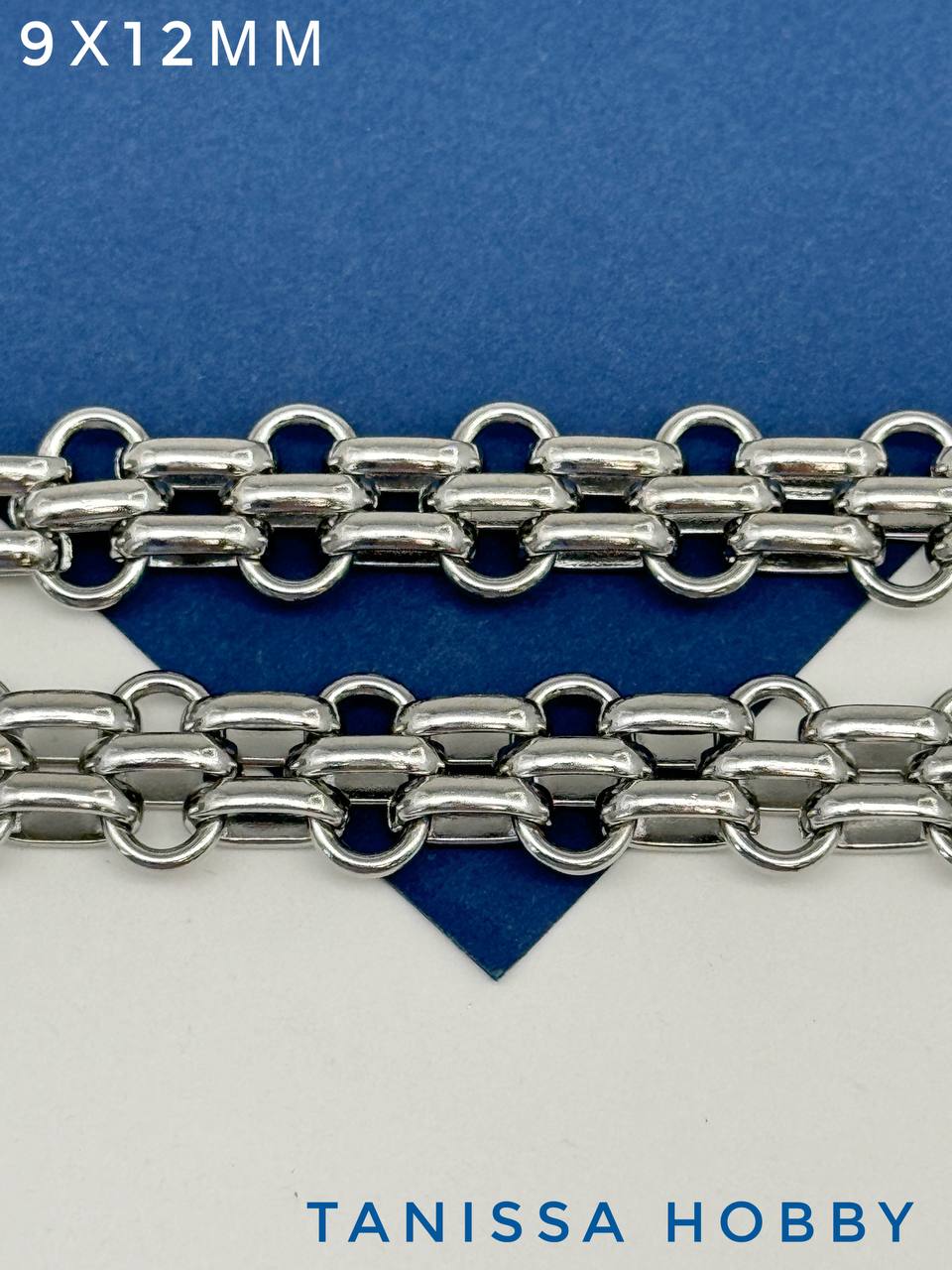 Цепочка овалы кирпич 9х12мм, 50см, сталь, Ч939