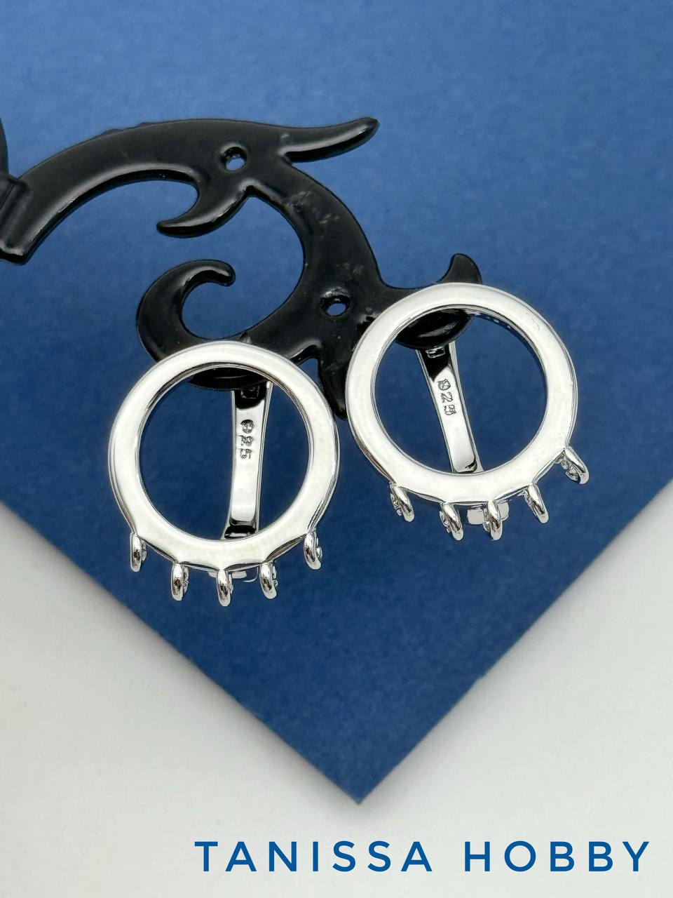 Швензы с петлями, английский замок, родий, 218