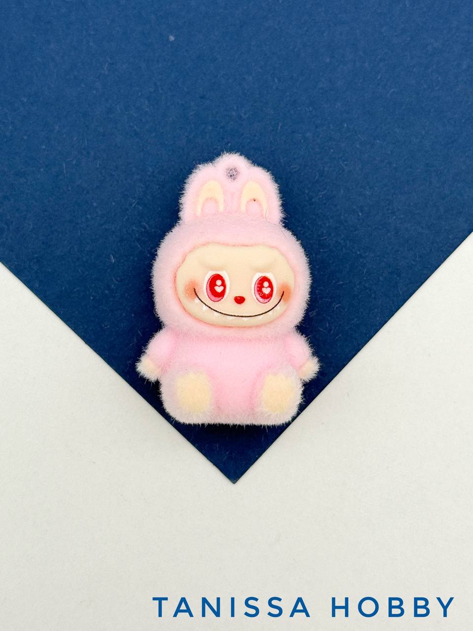 Подвеска плюшевая игрушка зайчик, 40х25мм, розовый, пластик, П265