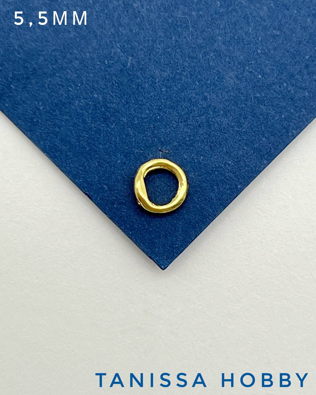 Концевик коннектор кольцо 5мм с отверстиями, протектор, позолота, Р333
