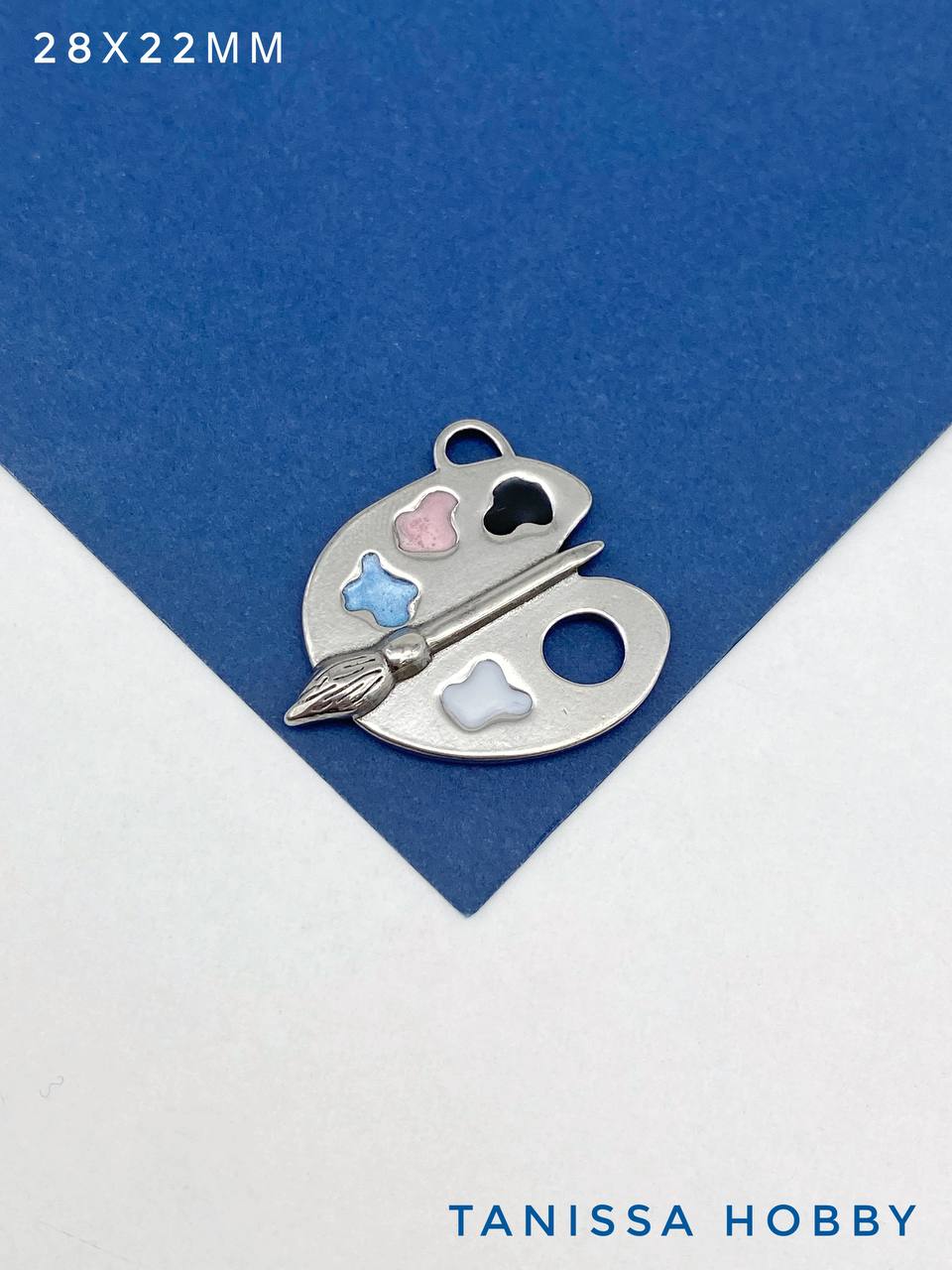 Подвеска палитра с красками, 28х22мм, сталь, Ш317