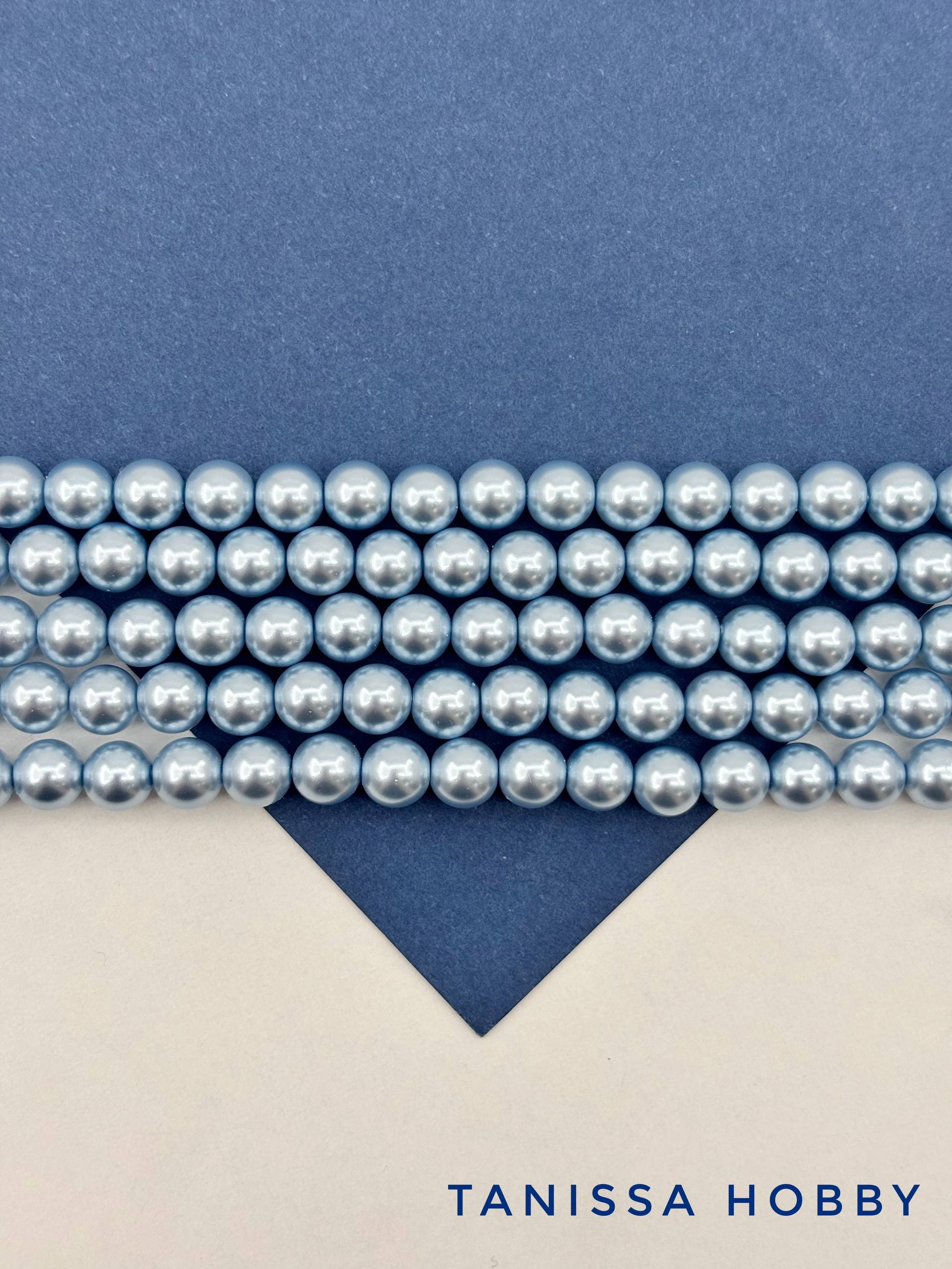 Жемчуг Майорка, голубой, Baby Blue, 6мм, нить, МА256