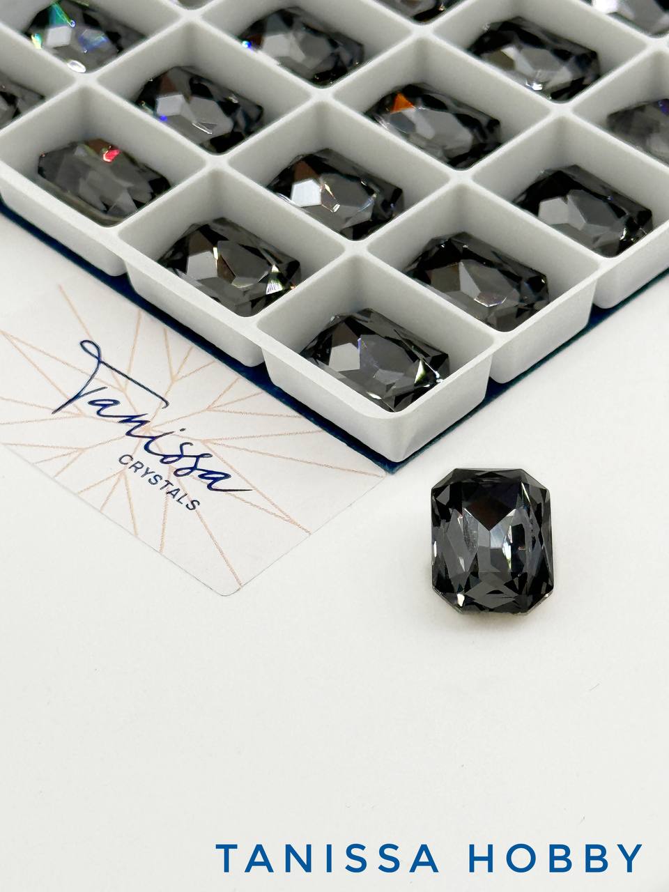 Кристалл прямоугольник Octagon, Grey, 14х10мм, Tanissa Crystals, СТ437