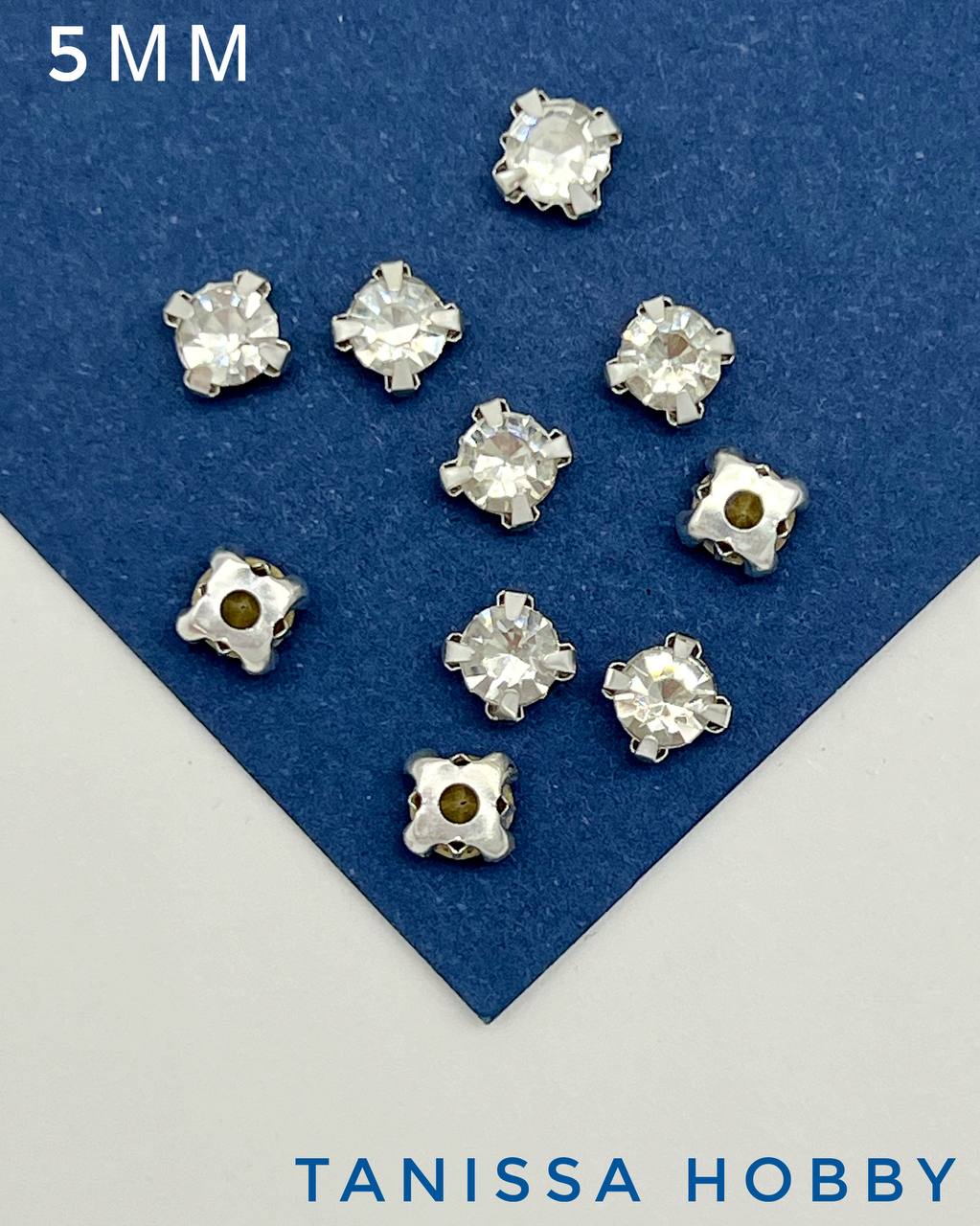 Стразы Шатоны, 5,3мм прозрачный, серебро, 24SS, 10 штук, СТ203