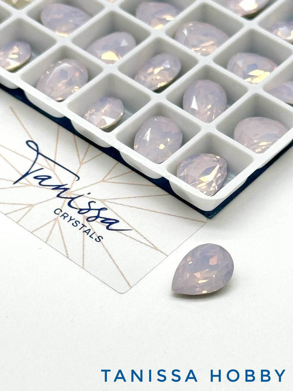 Кристалл капля Rose Water Opal, 10х7мм, Tanissa Crystals, СТ347