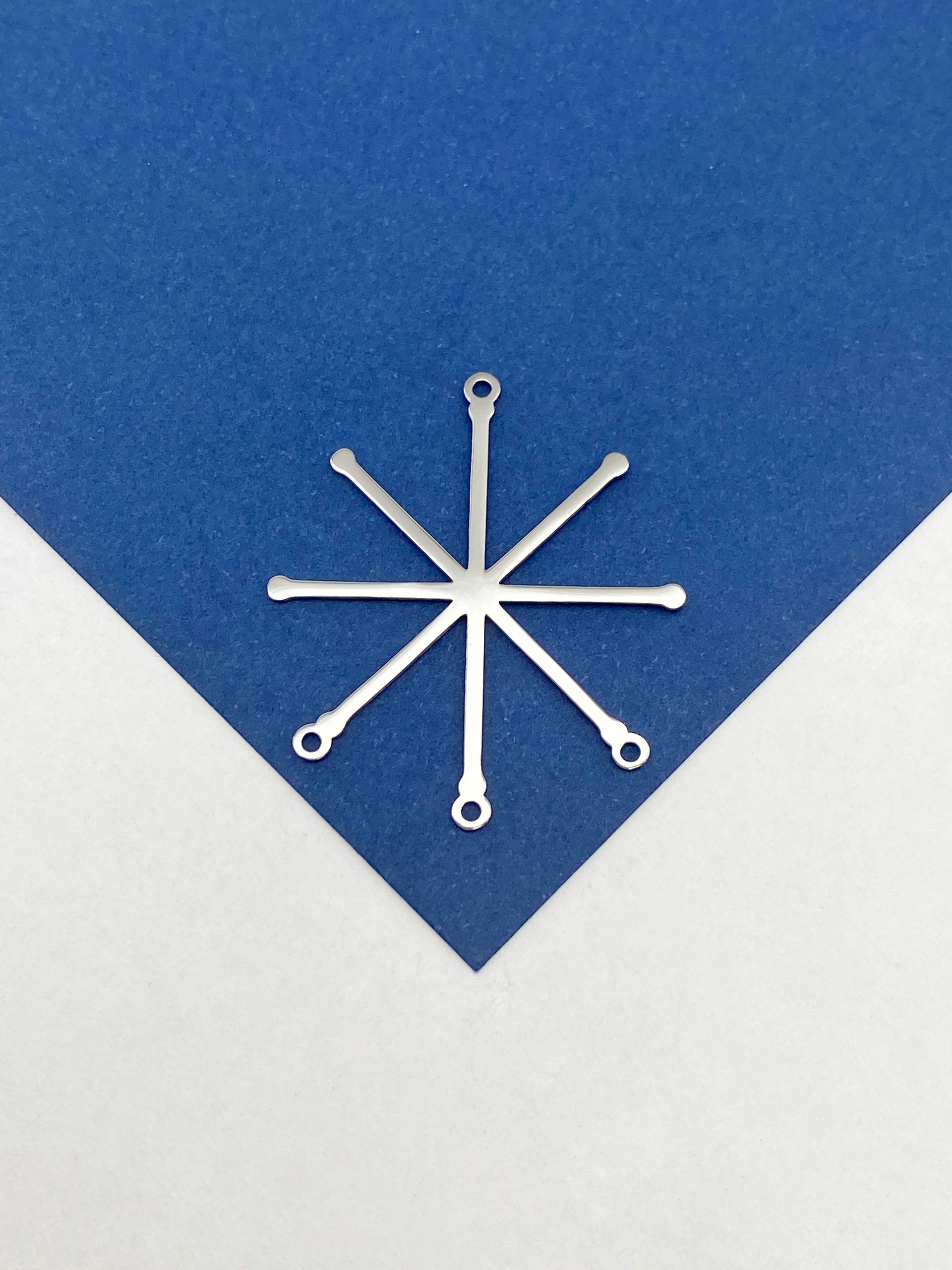 Подвеска коннектор, основа для Мандалы, 8 лучей, 35мм, сталь, МАН023