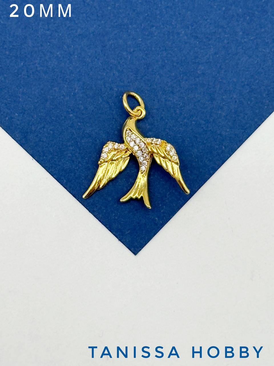 Подвеска птица ласточка, 18х21мм, позолота, Д512