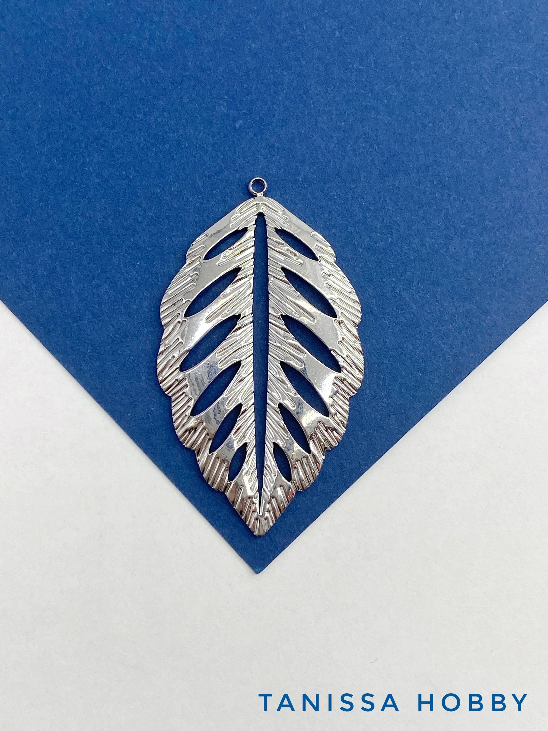 Подвеска листик, 53х31мм, сталь, Ш328