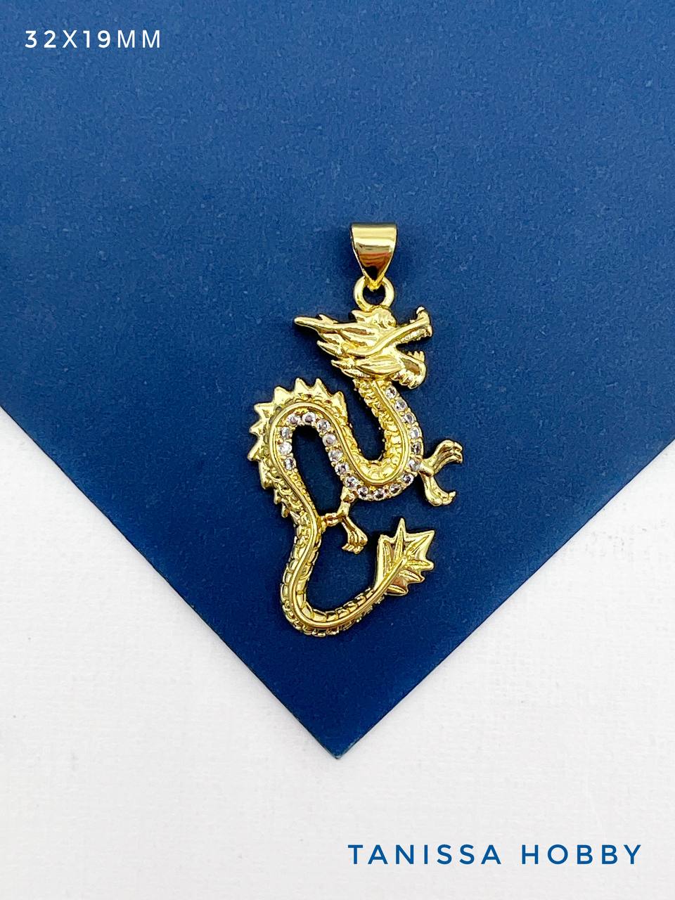 Подвеска дракон, позолота, Д112