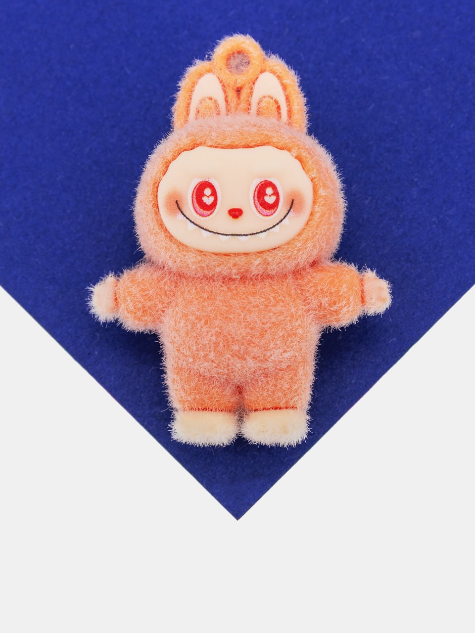 Подвеска плюшевая игрушка зайчик, 42х36мм, оранжевый, пластик, П323