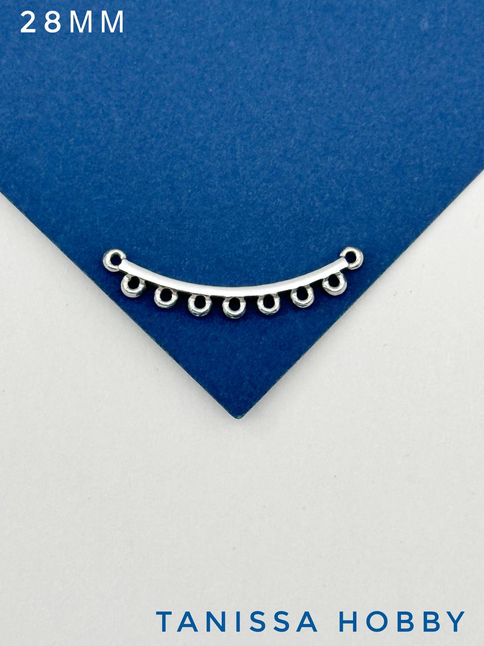 Коннектор дуга с петельками 28мм, сталь, Ч118