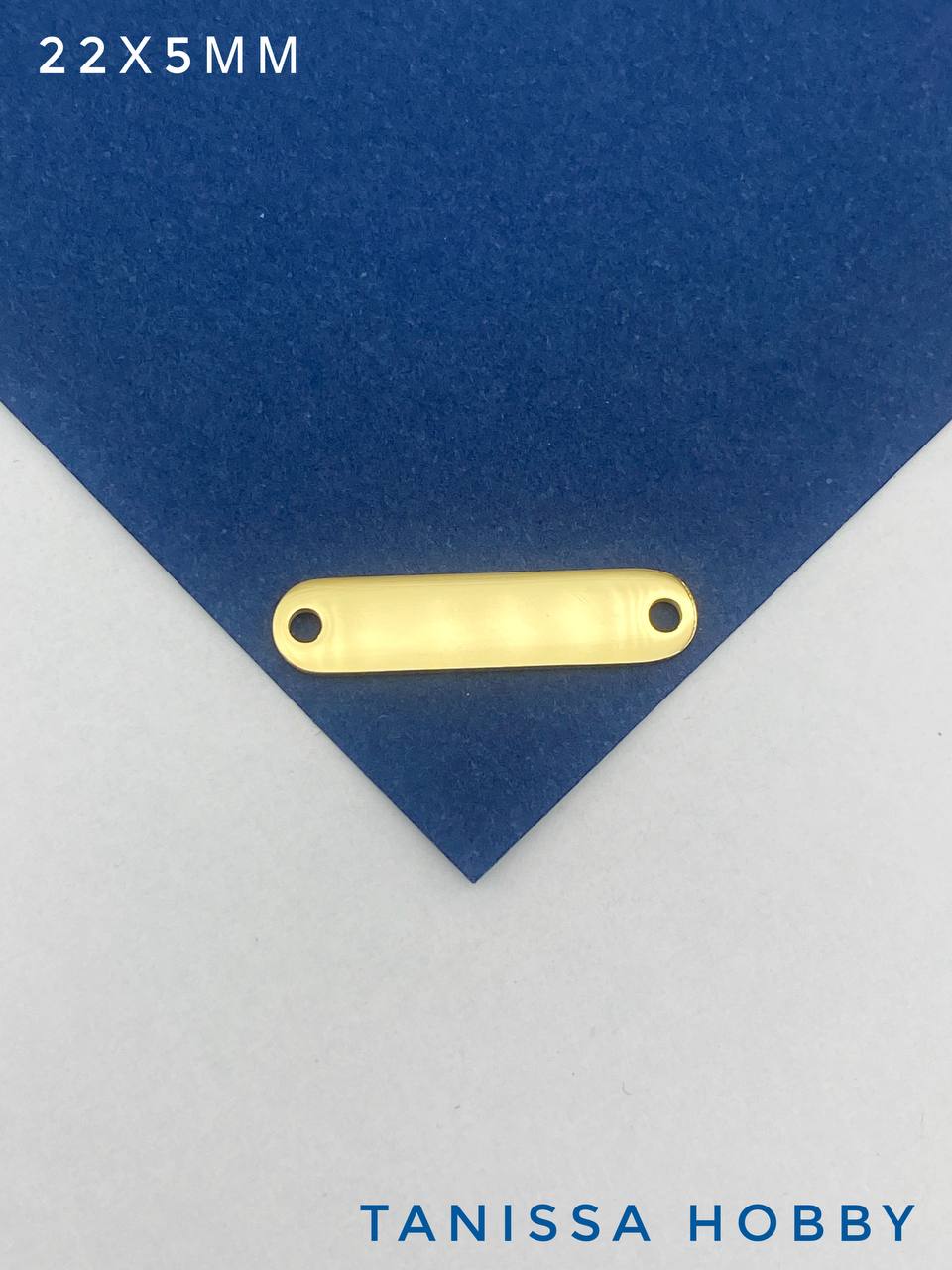 Коннектор овал шильдик прямоугольник, 22х5мм, сталь, позолота, Ч103