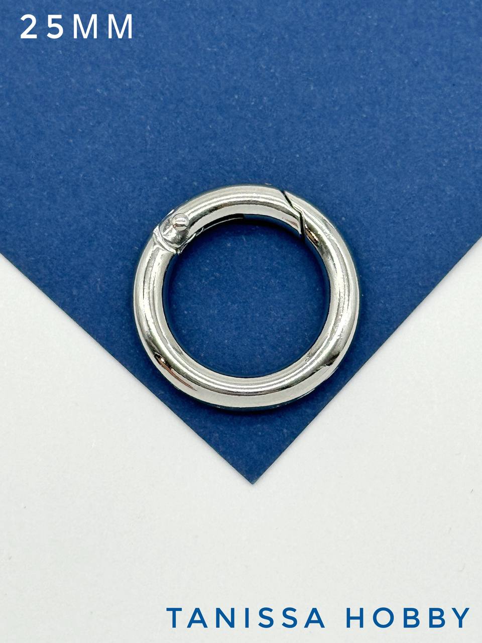 Карабин круглый Кольцо 25мм, родий, К208