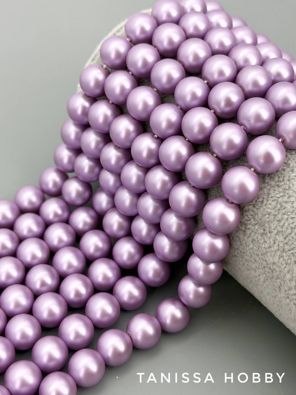 Жемчуг Майорка, лавандовый, Matte Violet, 10мм, нить, МА294