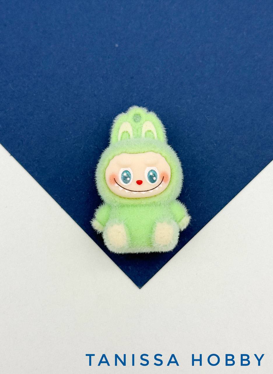 Подвеска плюшевая игрушка зайчик, 40х25мм, зеленый, пластик, П264