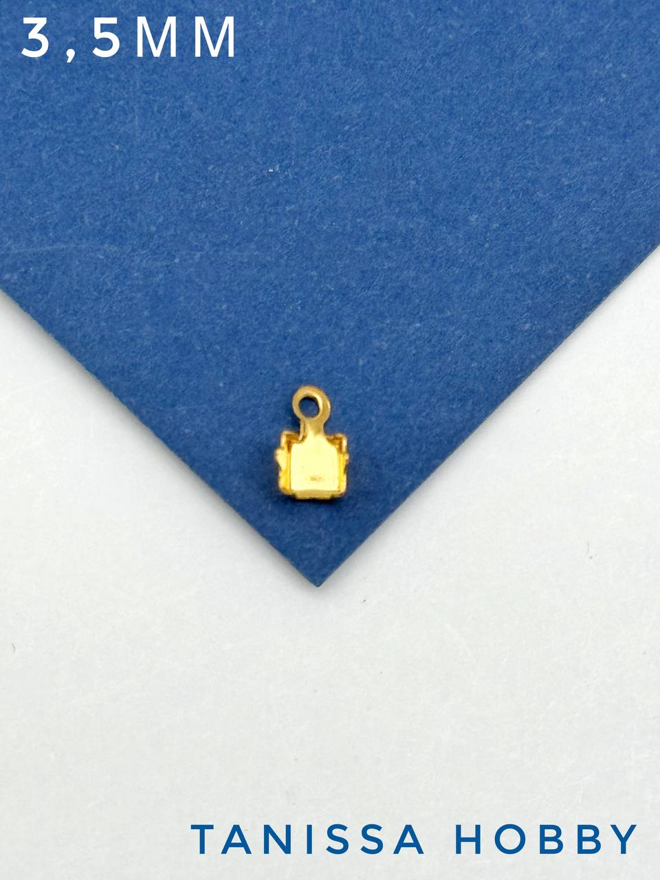 Концевик обжимной для стразовой цепи 3,5мм, нержавеющая сталь с позолотой, штука, Ч111