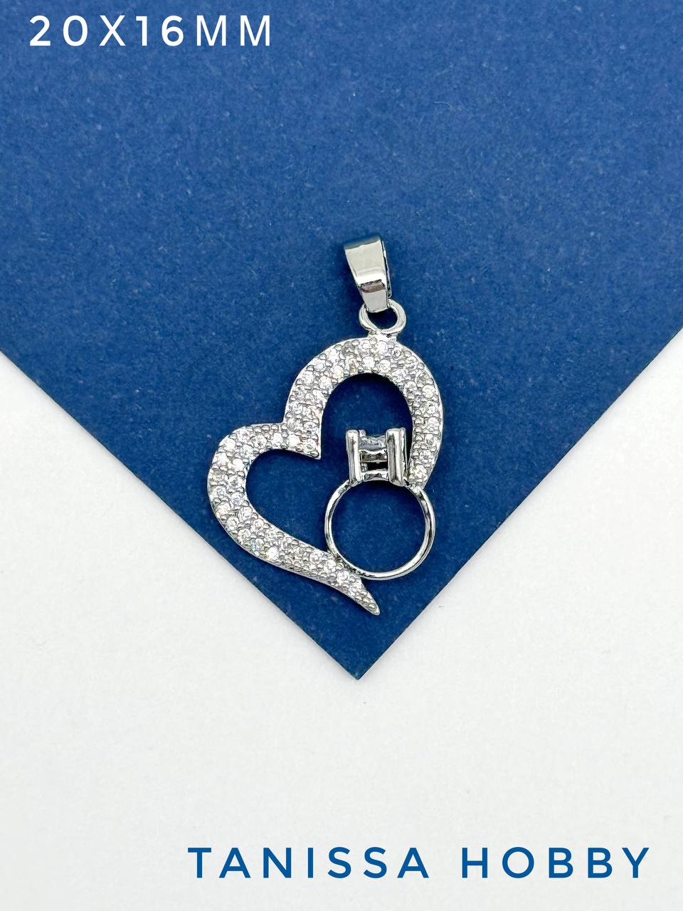 Подвеска сердце обручальное кольцо, родий, А805