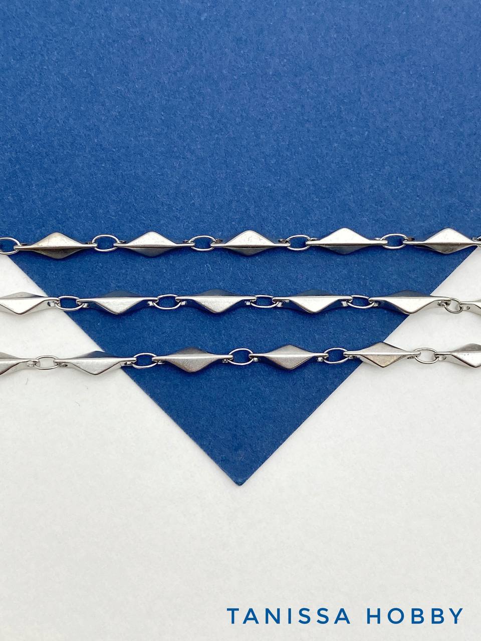 Цепочка ромбы, 11х2мм, 50см, сталь, СН023