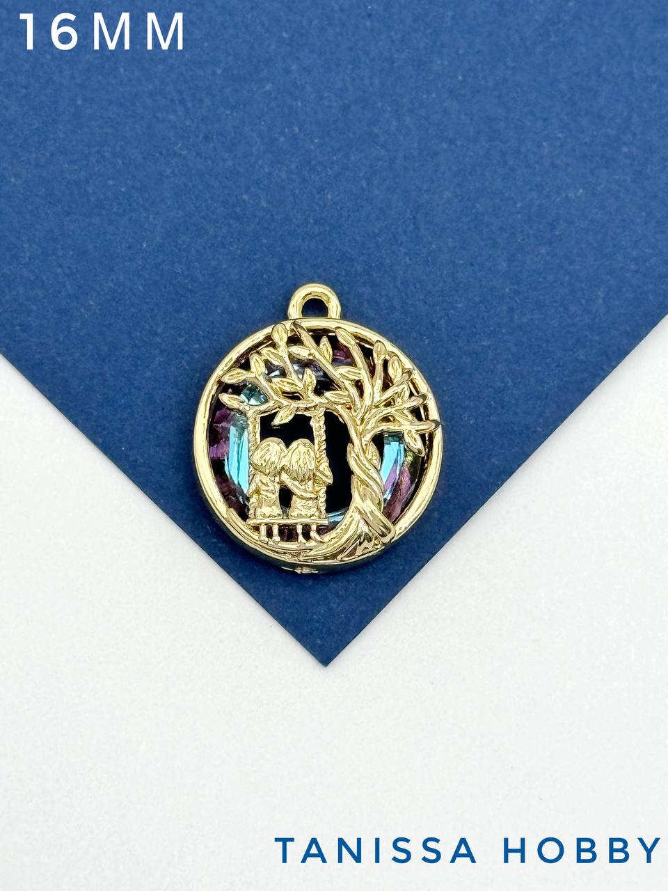 Подвеска дети, рондель Vitrail light, позолота, Д138