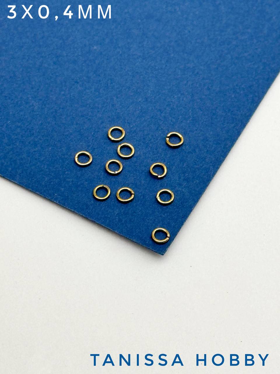 Соединительные колечки 3мм толщина 0,4, сталь, позолота, Ч422