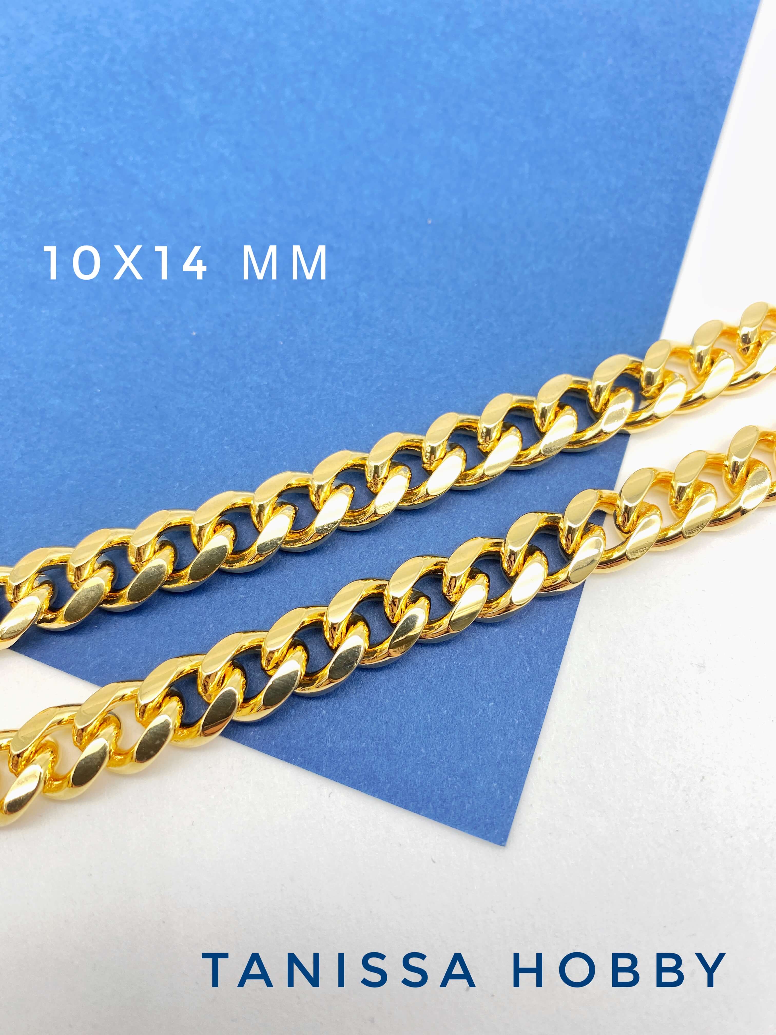 Цепочка панцирная 10х14 мм, 50 см, позолота, СН005