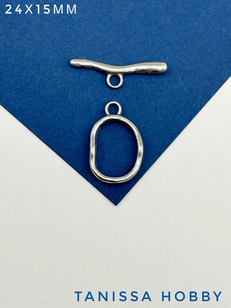 Замочек тогл овал 24х15мм, сталь, Ч326