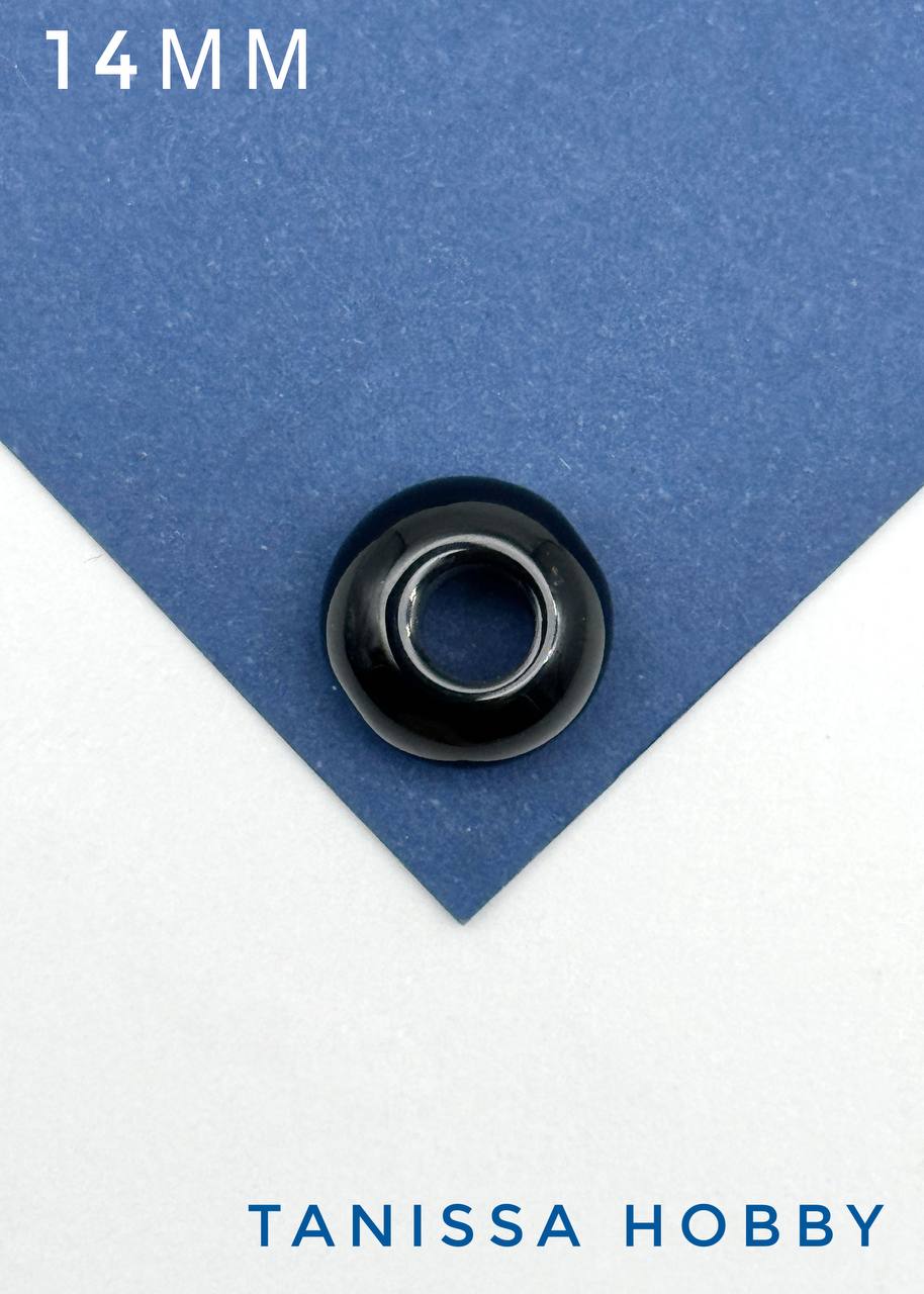 Черный агат, рондель, бублик, штука, Б013