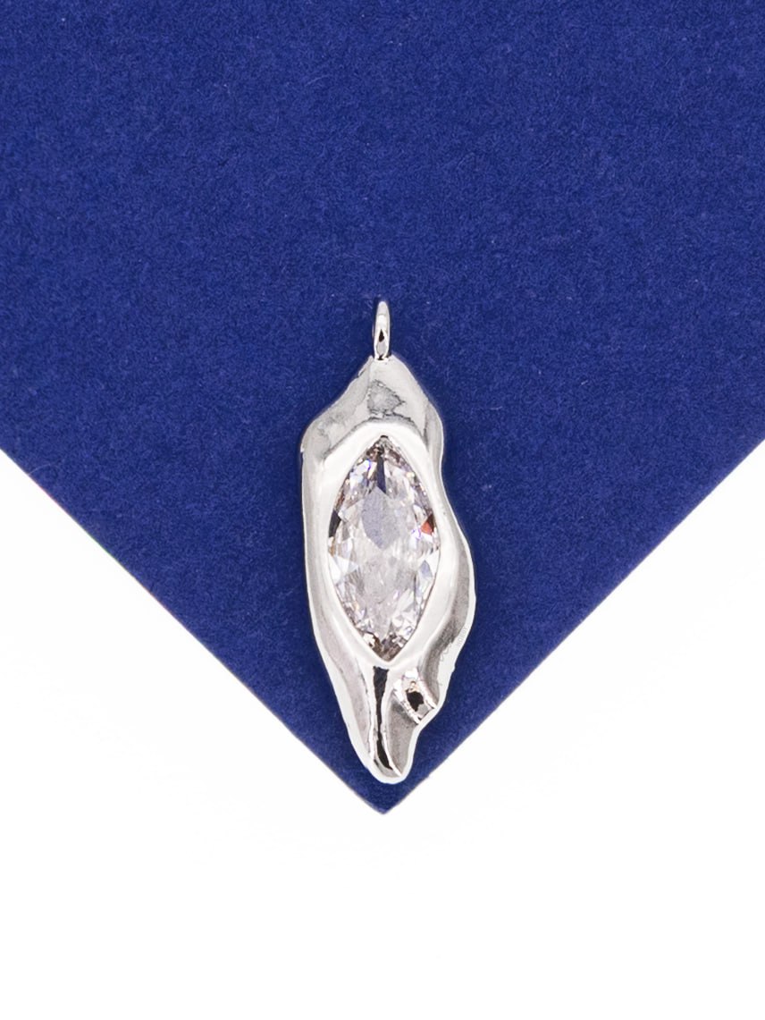 Подвеска капля, фианит наветт, родий, А229