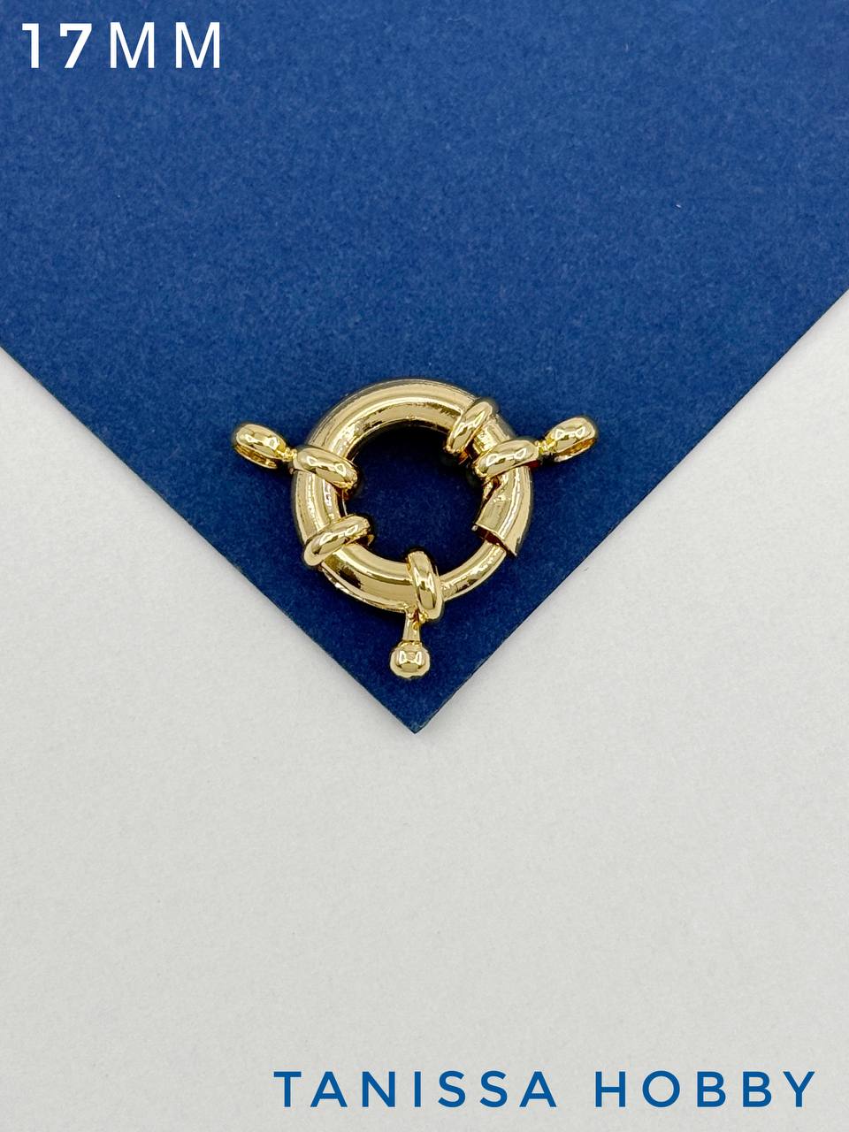 Карабин замок, 18мм штурвал, позолота, Р008