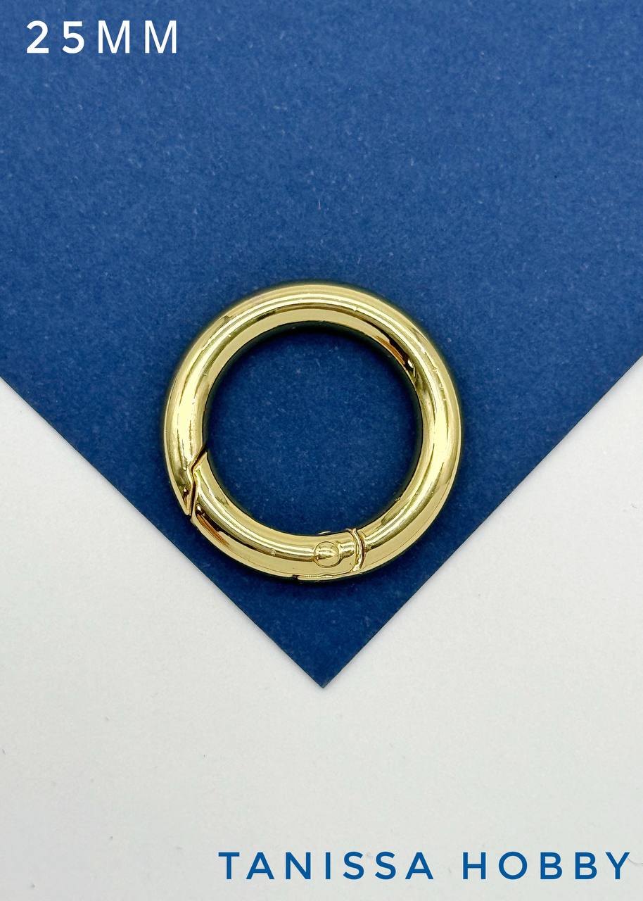 Карабин круглый Кольцо 25мм, позолота, К211