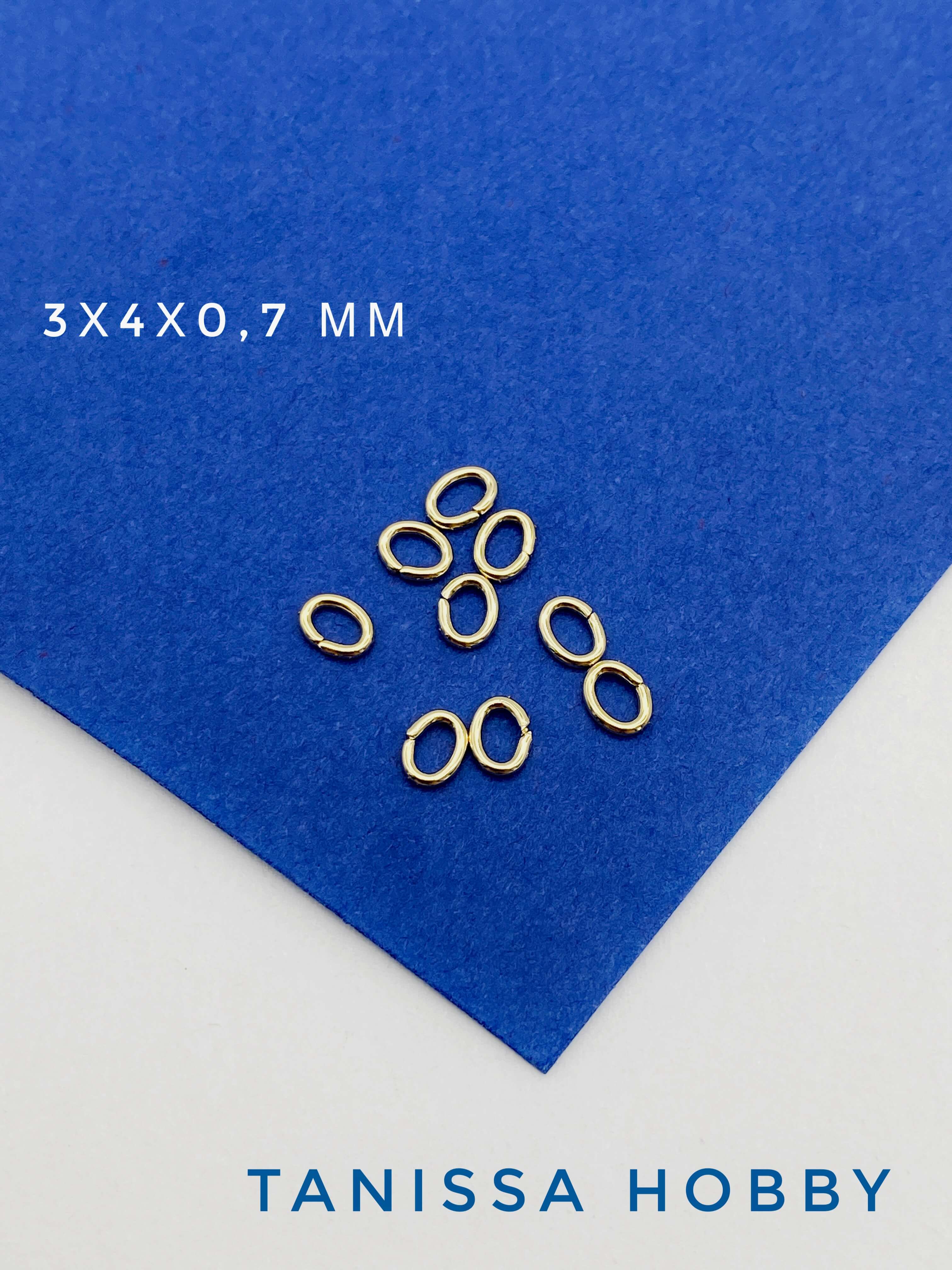 Соединительные колечки овалы, 3х4х0,7мм, позолота, 10шт. М929