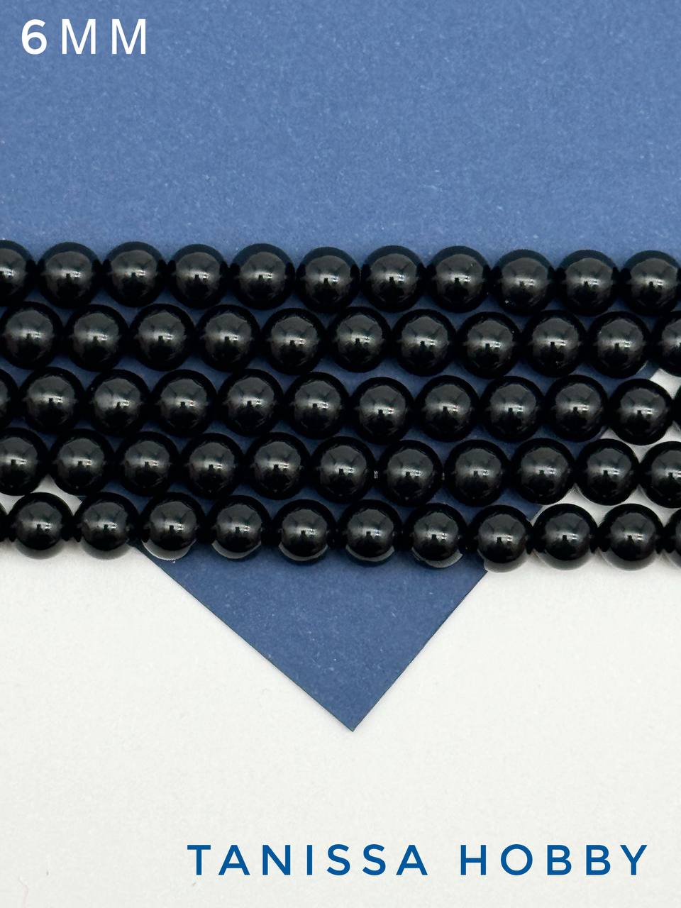 Черный Агат 6мм, 1/2 нити. Б131