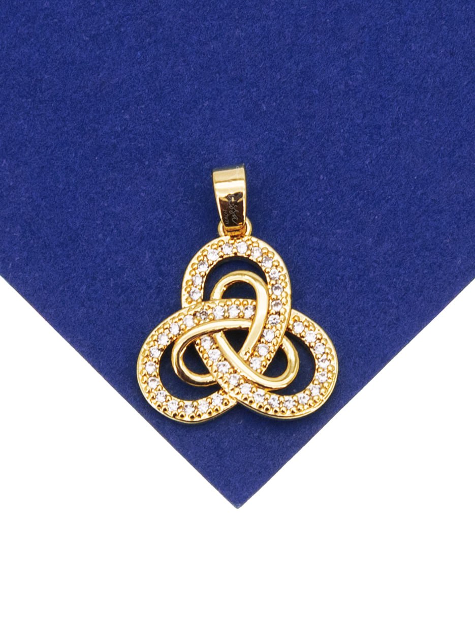 Подвеска трикветр с фианитами, 15мм, позолота, Д705