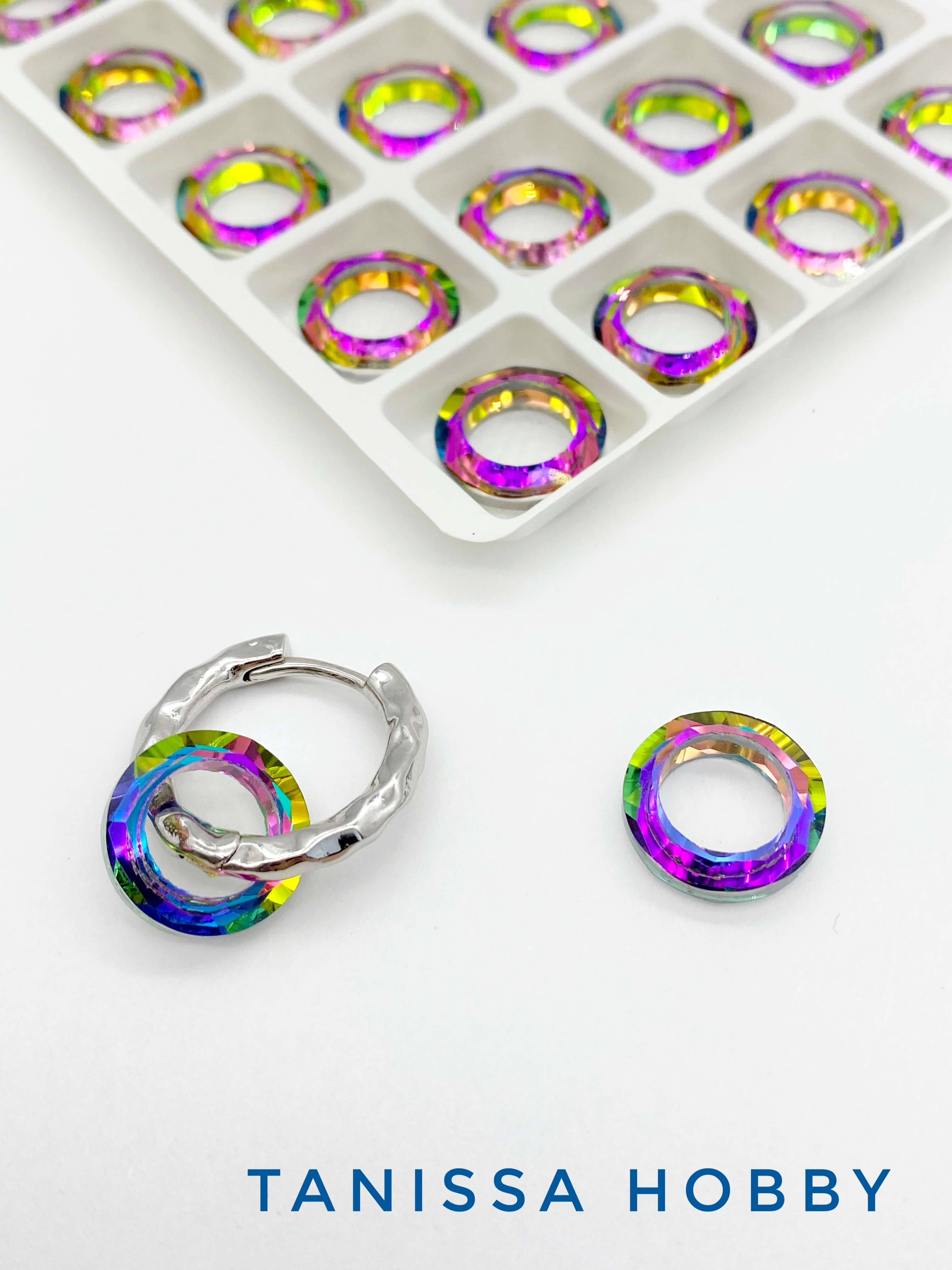 Хрусталь подвеска рондель, бублик,14мм, ШТУКА. Volcano, Х132