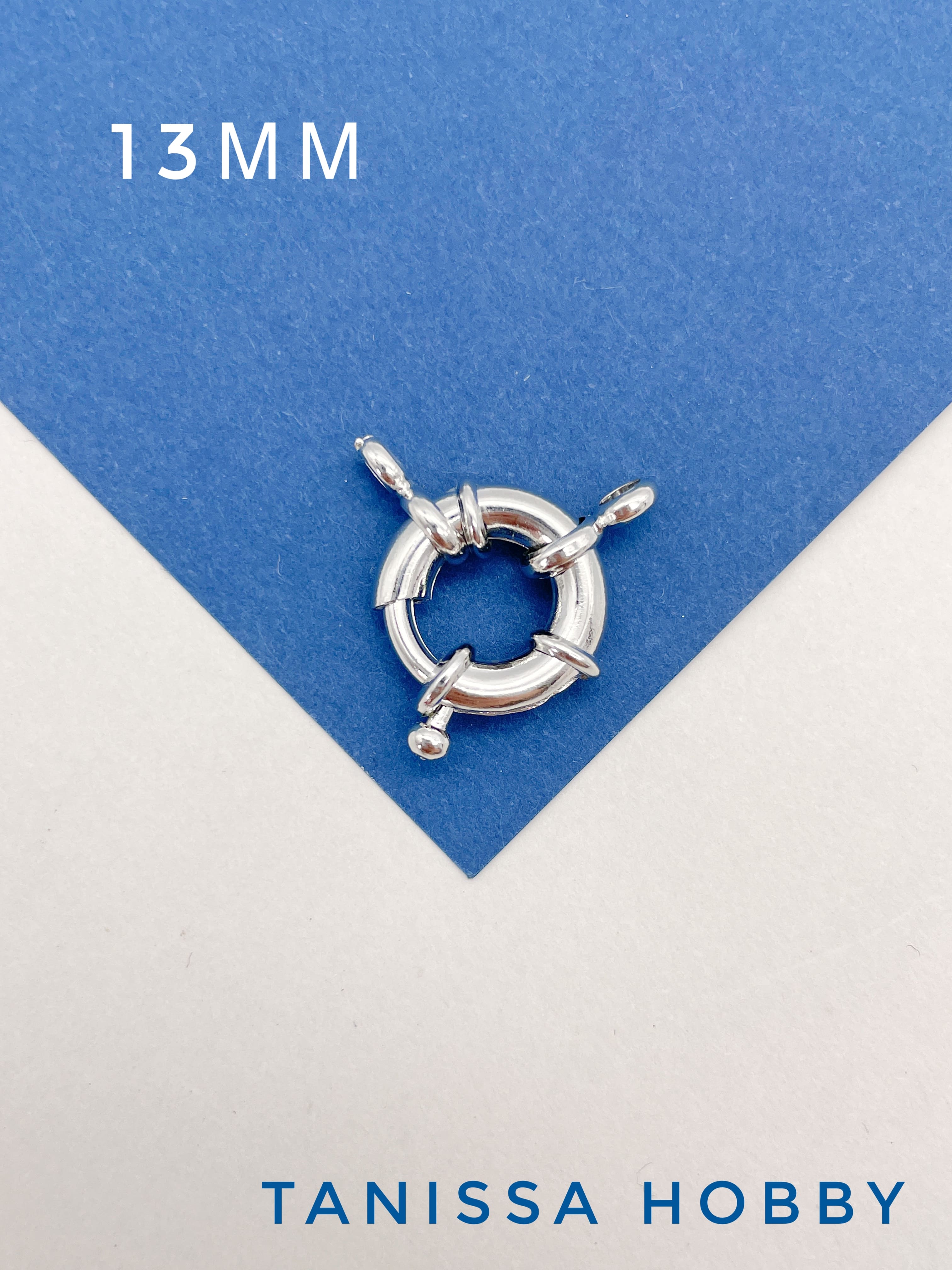 Карабин замок, 13мм штурвал, родий, К623