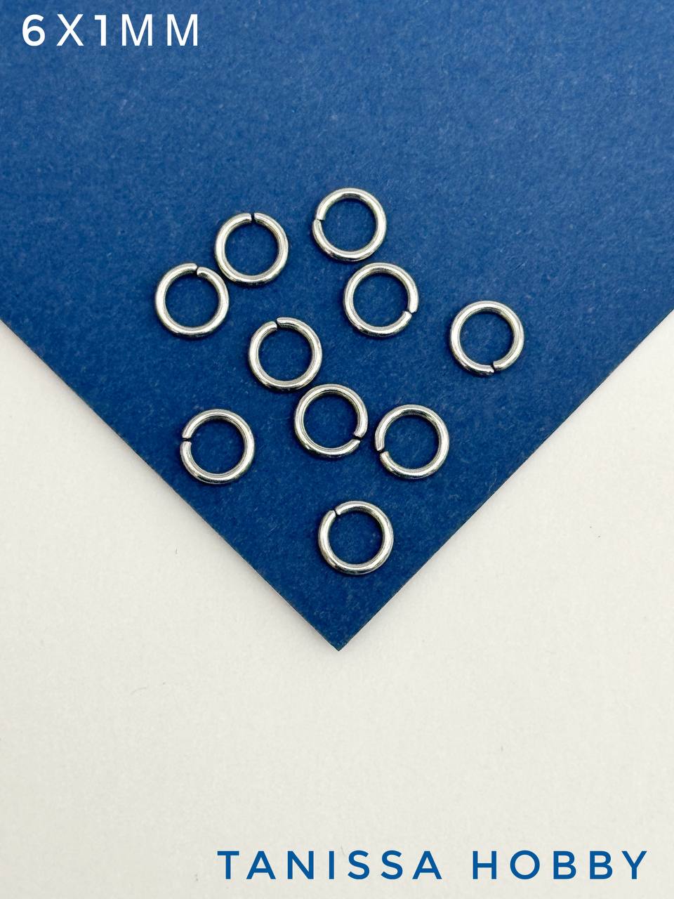 Соединительные колечки 6мм толщина 1, сталь, Ч413