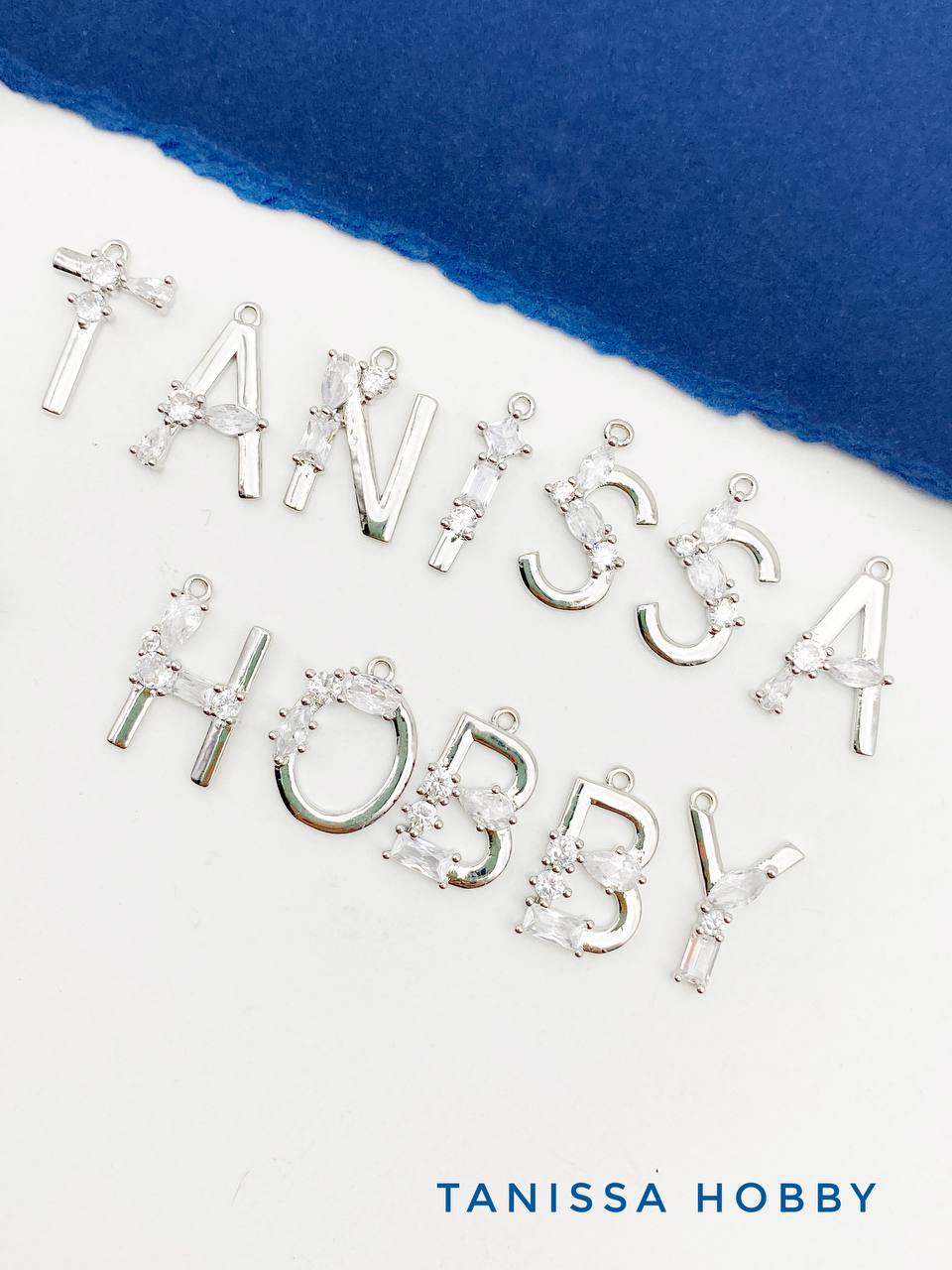 Подвески буквы кулон, родий